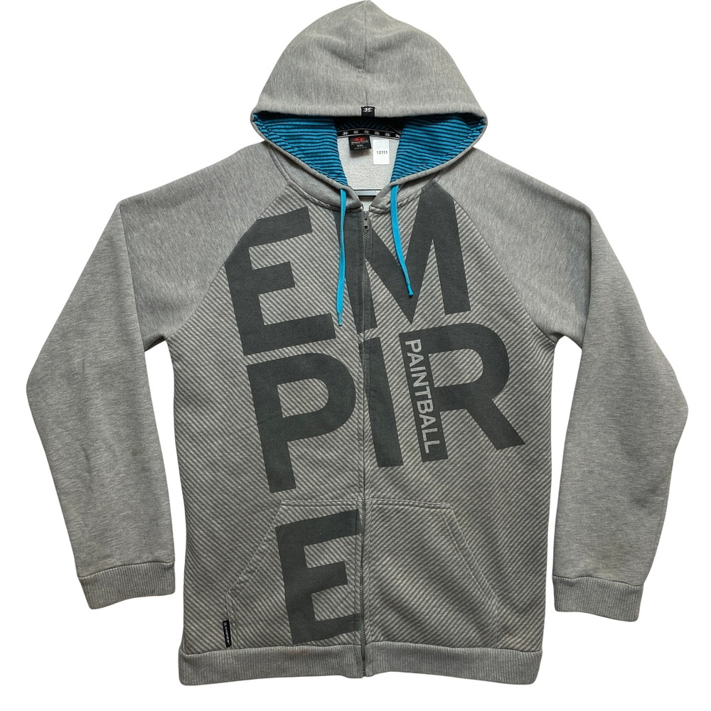 Empire Paintball Hoodie Mens 3XL Gray Full Zip Graphic Style Function Pullover